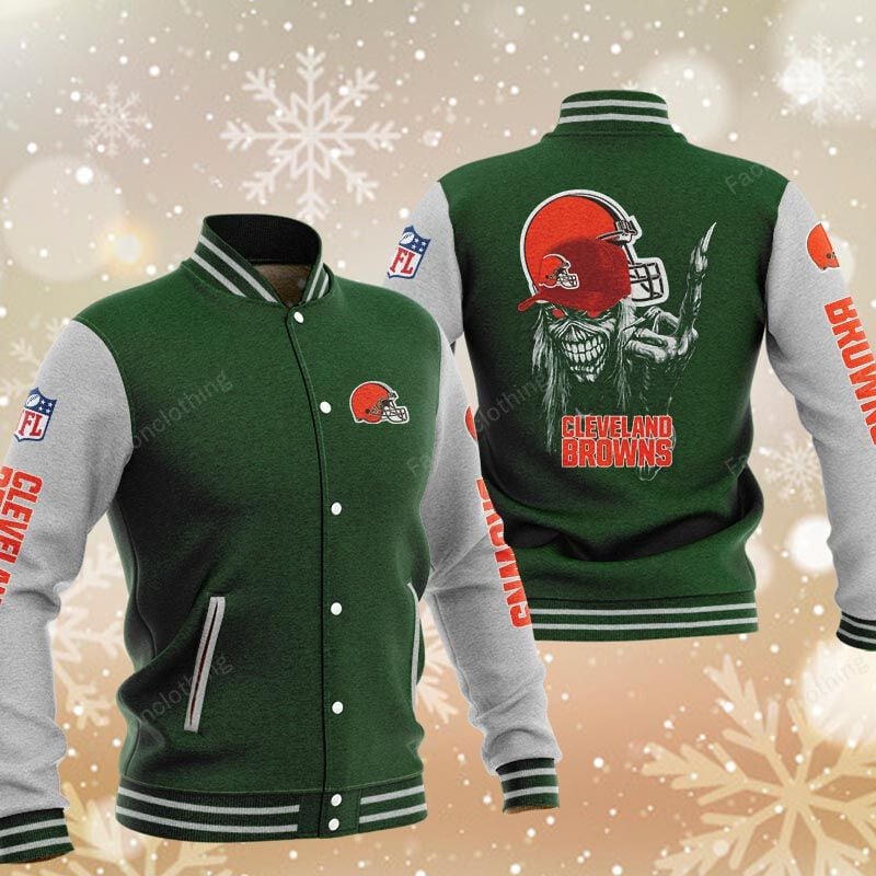 Sportswearmerch Cleveland Browns NFL Personalized Baseball Jacket For Fan