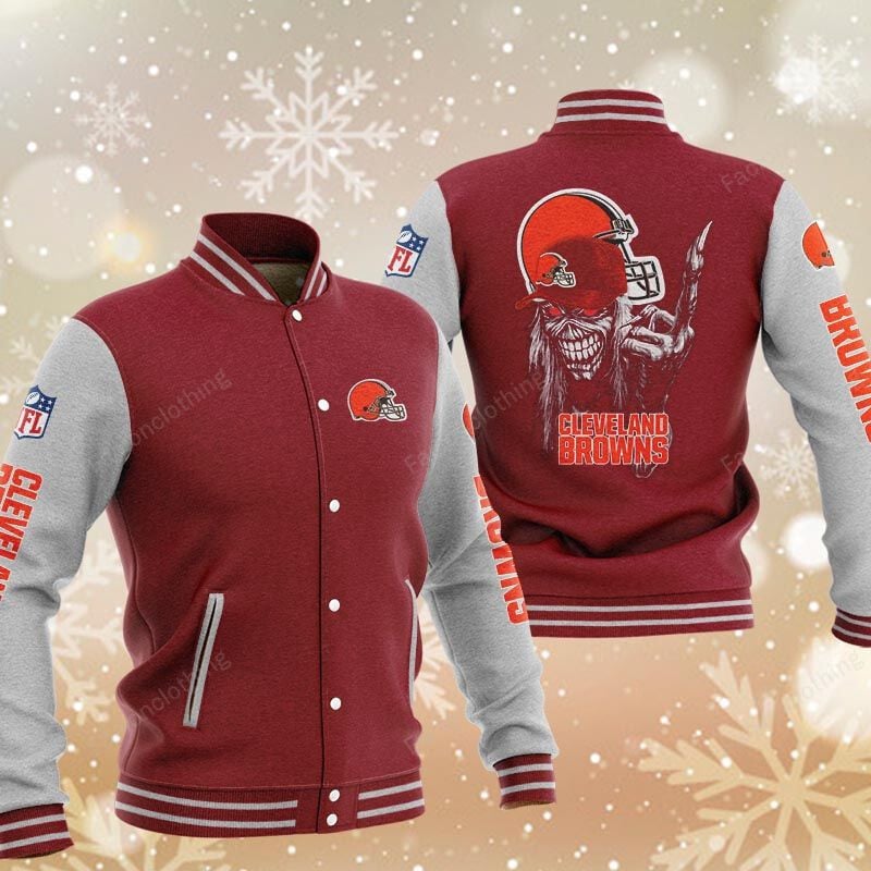 Sportswearmerch Cleveland Browns NFL Personalized Baseball Jacket For Fan