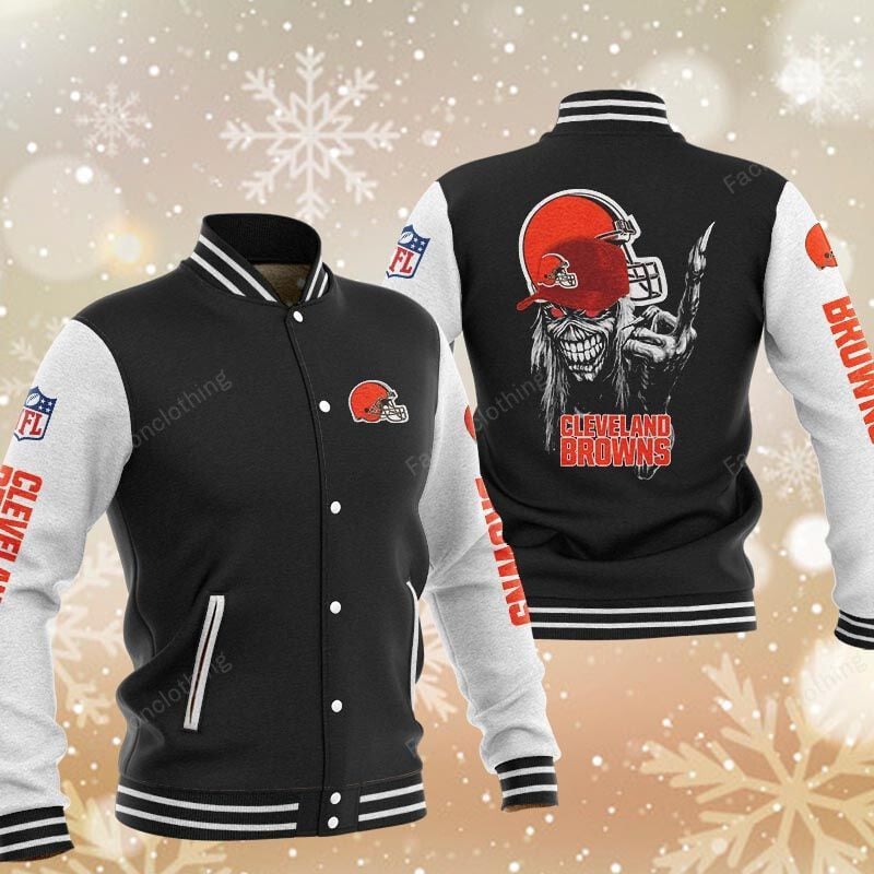 Sportswearmerch Cleveland Browns NFL Personalized Baseball Jacket For Fan