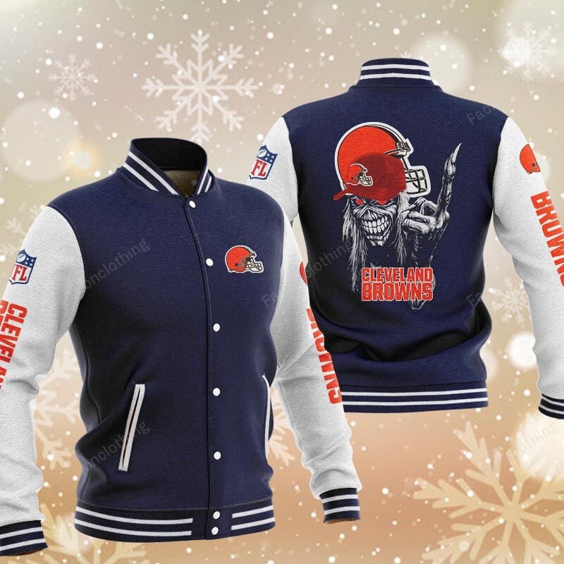Sportswearmerch Cleveland Browns NFL Personalized Baseball Jacket For Fan