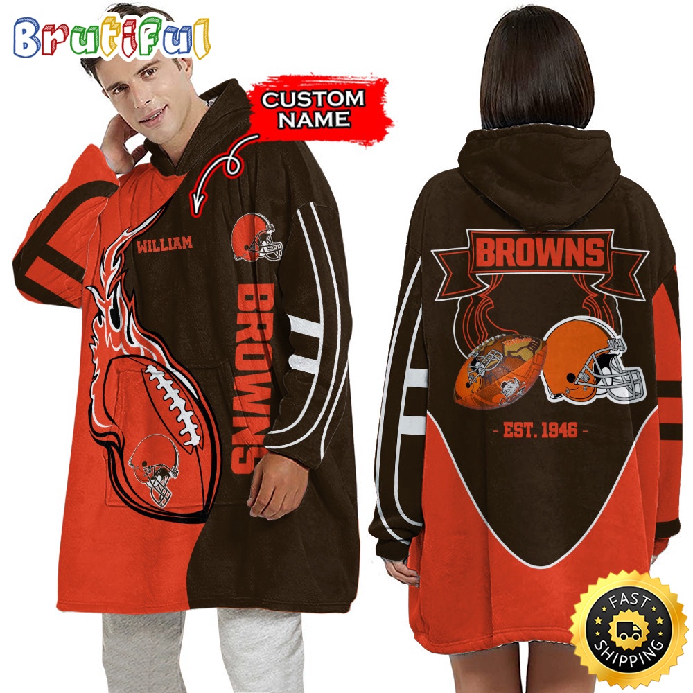 Sportswearmerch Cleveland Browns NFL Personalized Blaket Hoodie For Fan