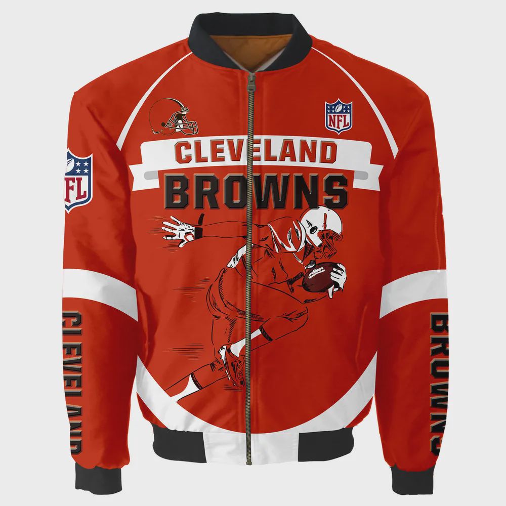 Sportswearmerch Cleveland Browns NFL Personalized Bomber Jacket For Fan