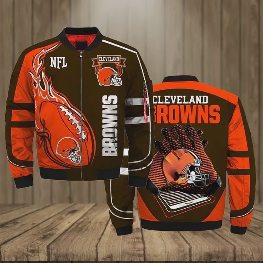 Sportswearmerch Cleveland Browns NFL Personalized Bomber Jacket For Fan