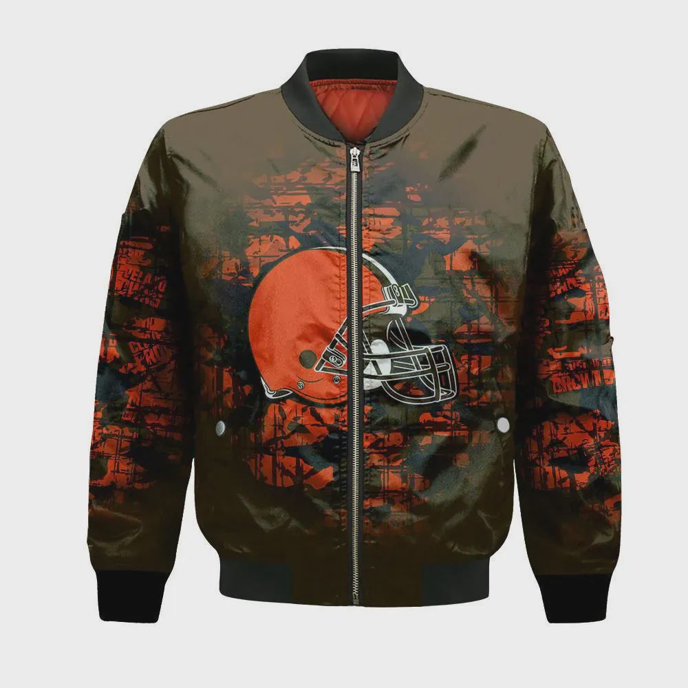 Sportswearmerch Cleveland Browns NFL Personalized Bomber Jacket For Fan