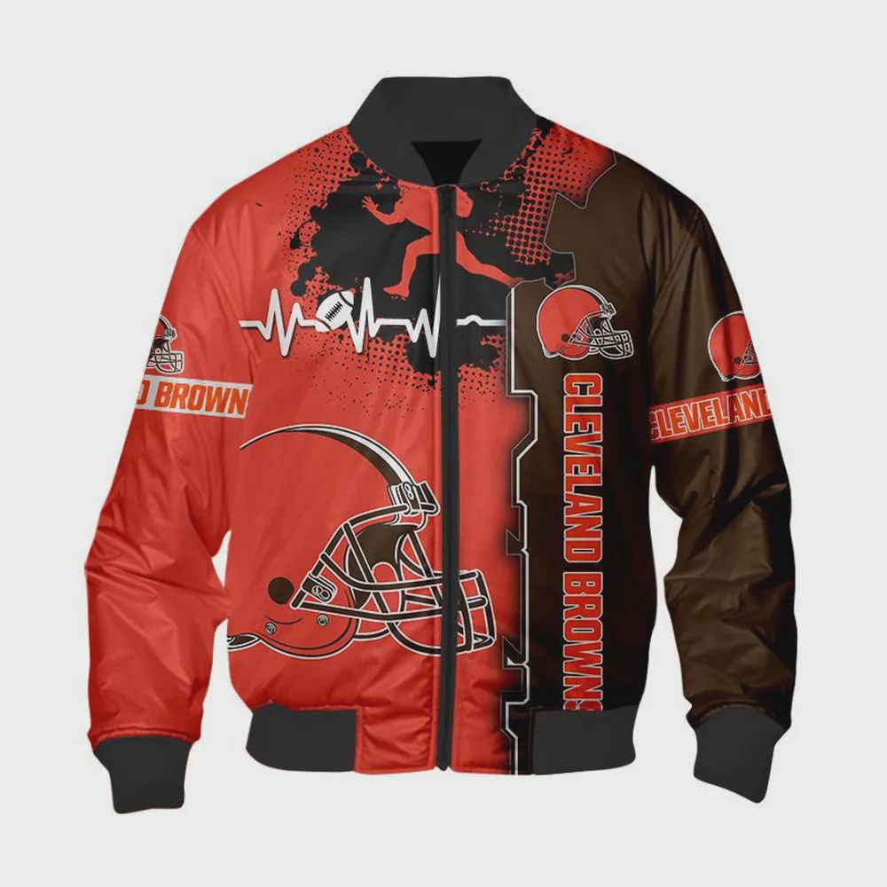 Sportswearmerch Cleveland Browns NFL Personalized Bomber Jacket For Fan