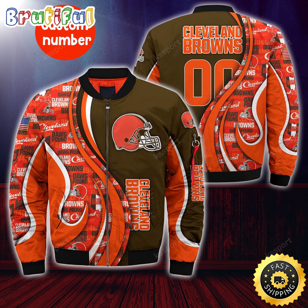 Sportswearmerch Cleveland Browns NFL Personalized Bomber Jacket For Fan
