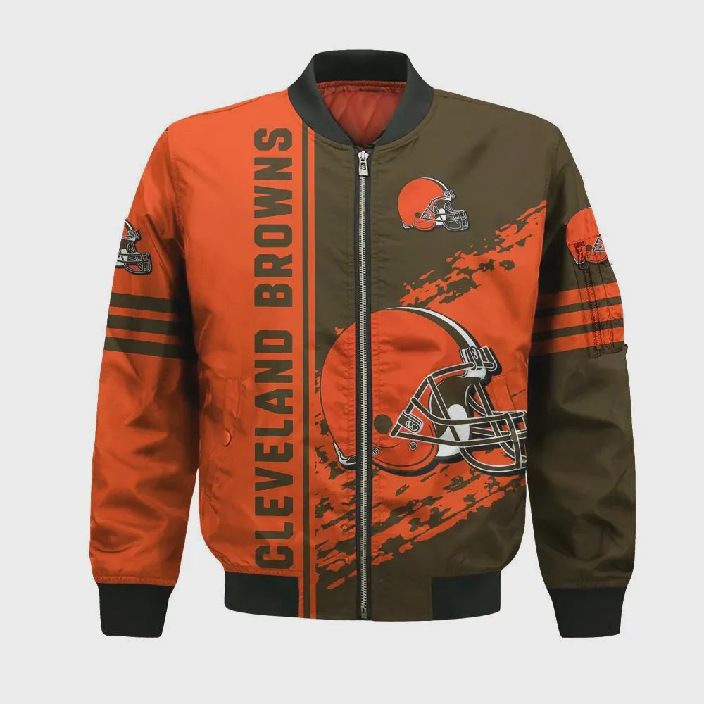 Sportswearmerch Cleveland Browns NFL Personalized Bomber Jacket For Fan
