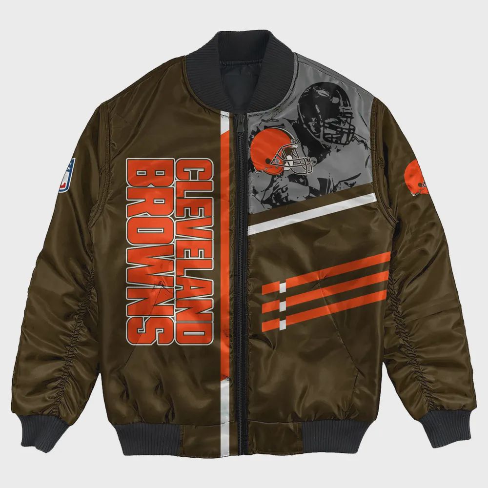 Sportswearmerch Cleveland Browns NFL Personalized Bomber Jacket For Fan