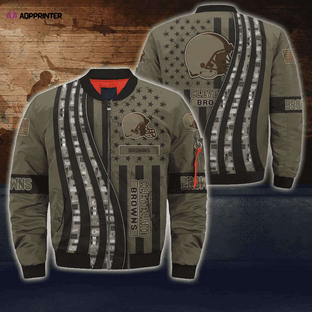 Sportswearmerch Cleveland Browns NFL Personalized Bomber Jacket For Fan