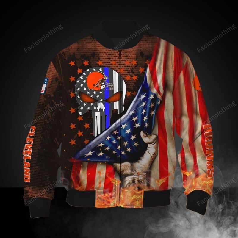 Sportswearmerch Cleveland Browns NFL Personalized Bomber Jacket For Fan