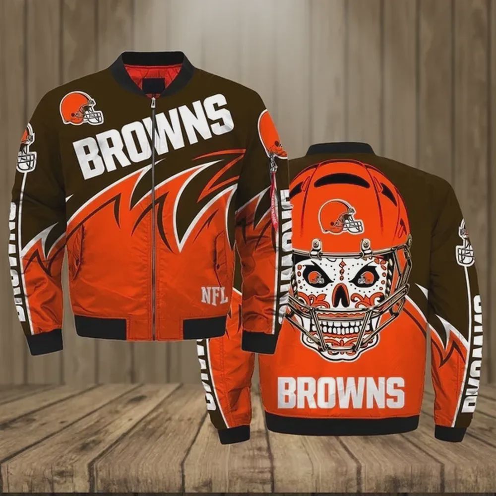 Sportswearmerch Cleveland Browns NFL Personalized Bomber Jacket For Fan