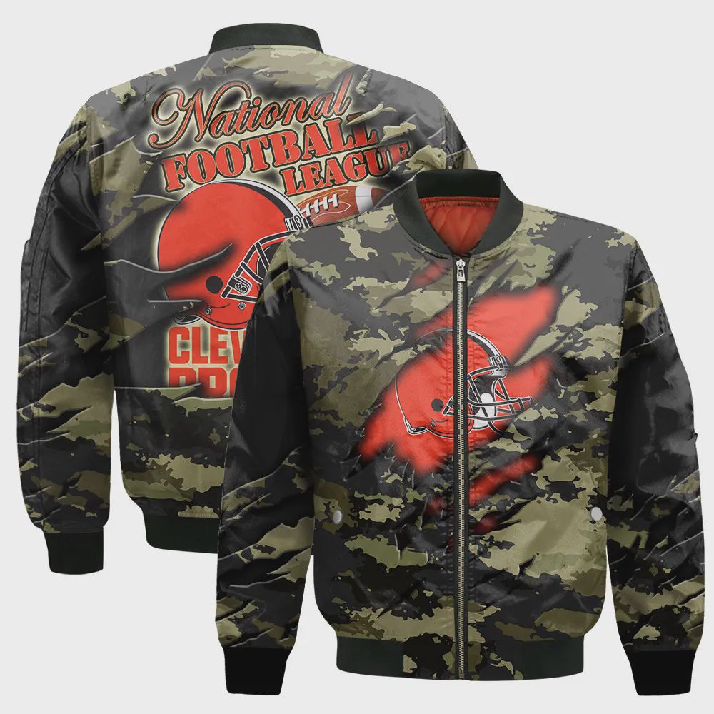 Sportswearmerch Cleveland Browns NFL Personalized Bomber Jacket For Fan