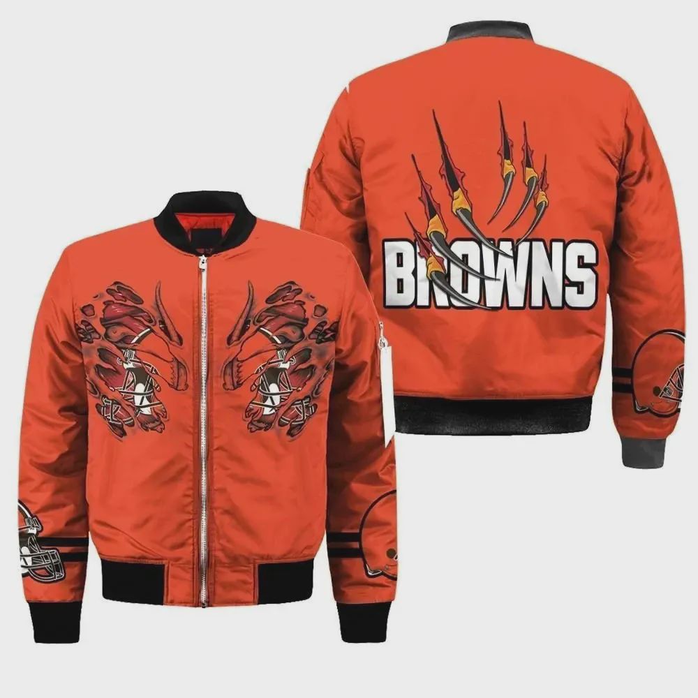 Sportswearmerch Cleveland Browns NFL Personalized Bomber Jacket For Fan
