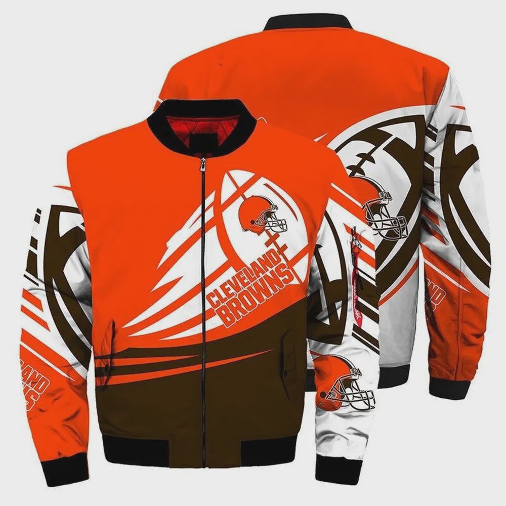 Sportswearmerch Cleveland Browns NFL Personalized Bomber Jacket For Fan
