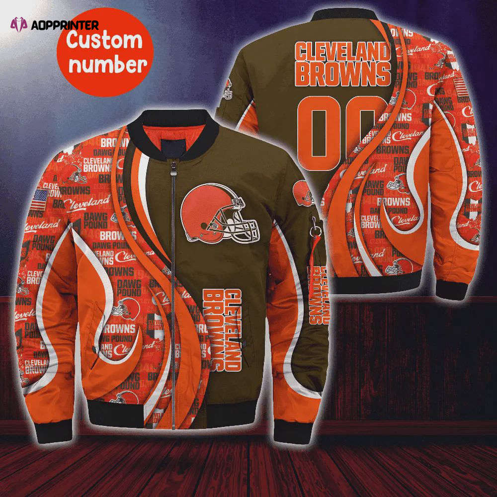 Sportswearmerch Cleveland Browns NFL Personalized Bomber Jacket For Fan