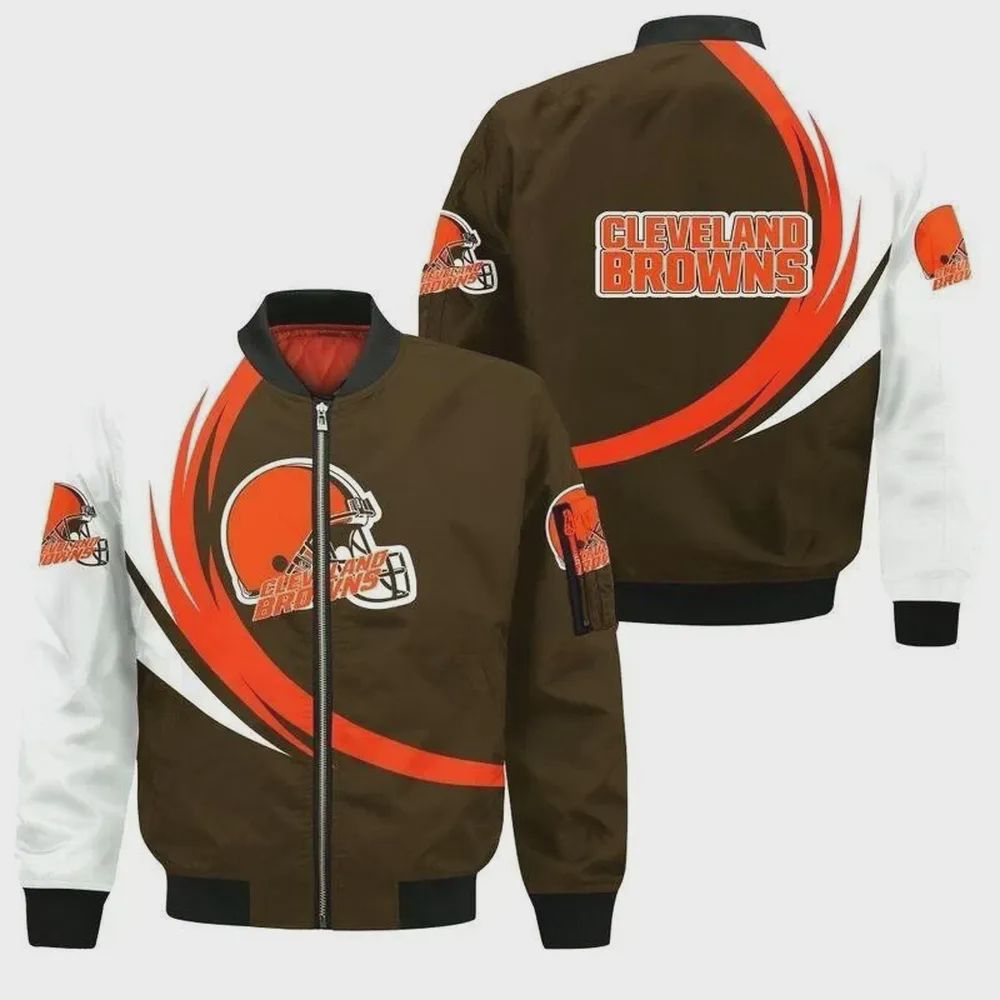 Sportswearmerch Cleveland Browns NFL Personalized Bomber Jacket For Fan