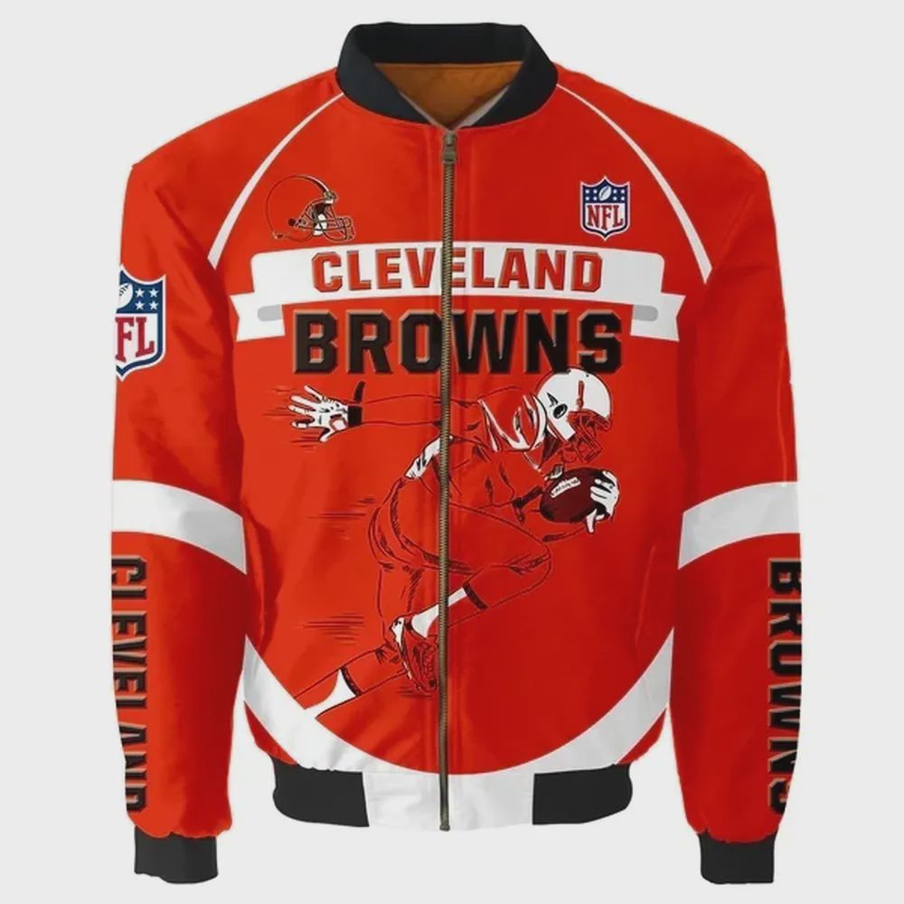Sportswearmerch Cleveland Browns NFL Personalized Bomber Jacket For Fan