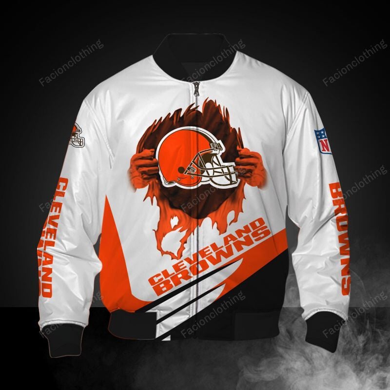 Sportswearmerch Cleveland Browns NFL Personalized Bomber Jacket For Fan