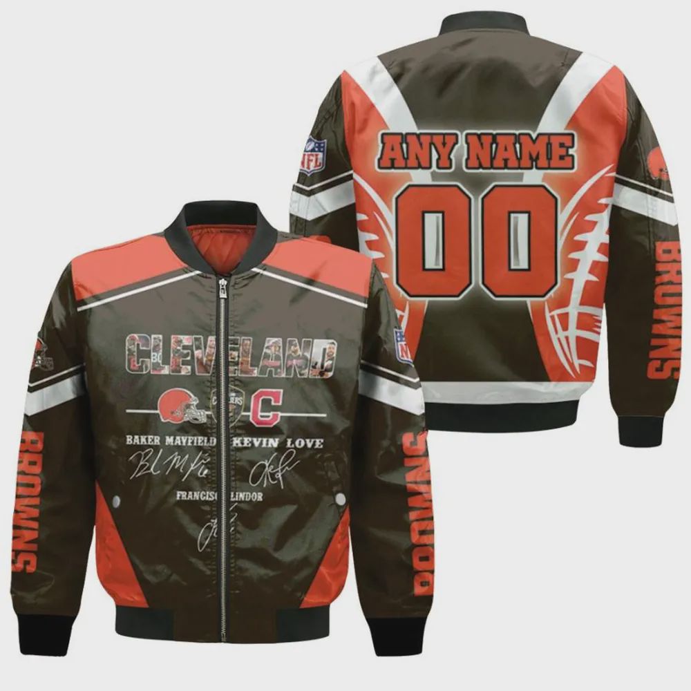 Sportswearmerch Cleveland Browns NFL Personalized Bomber Jacket For Fan