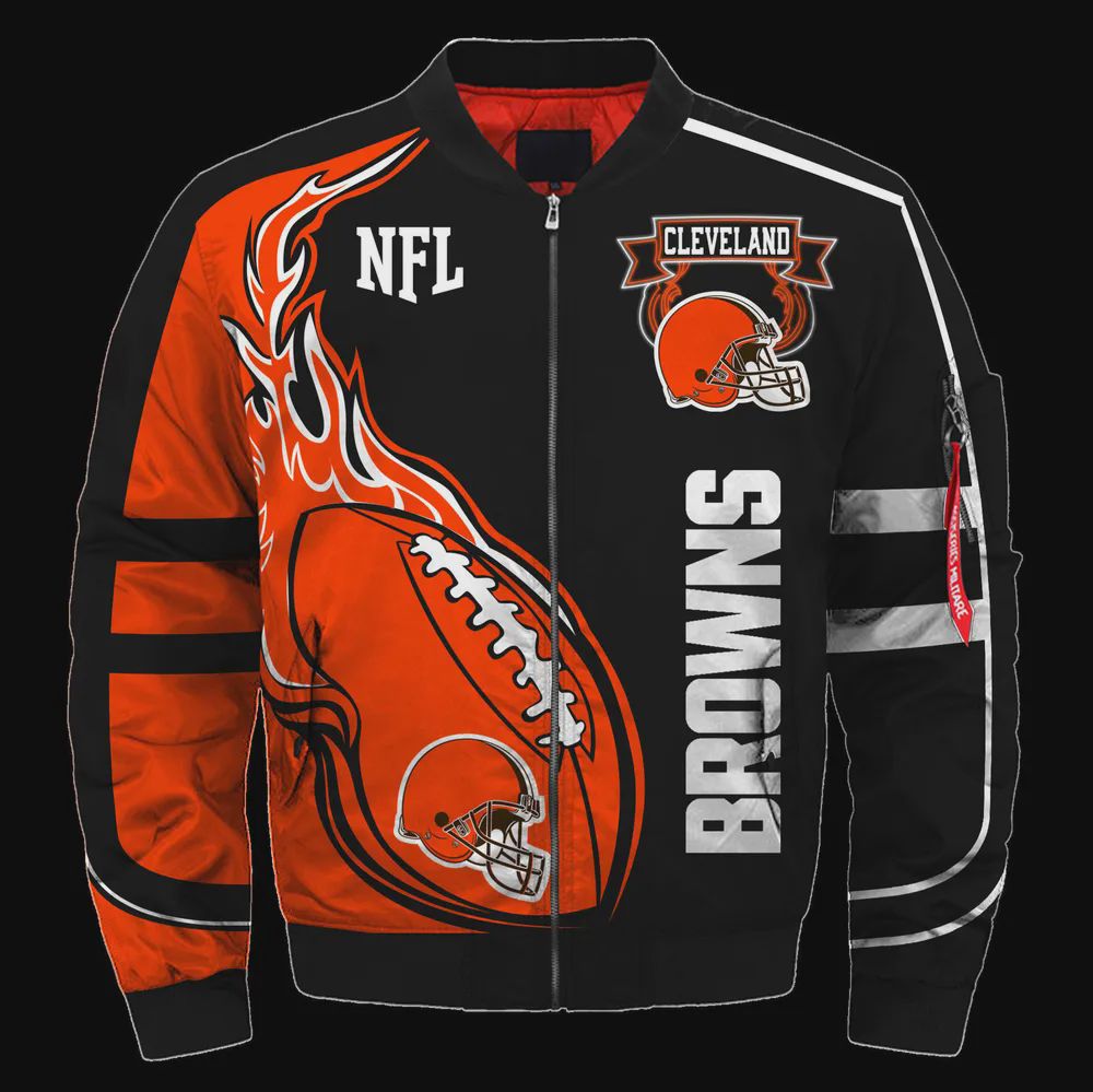 Sportswearmerch Cleveland Browns NFL Personalized Bomber Jacket For Fan