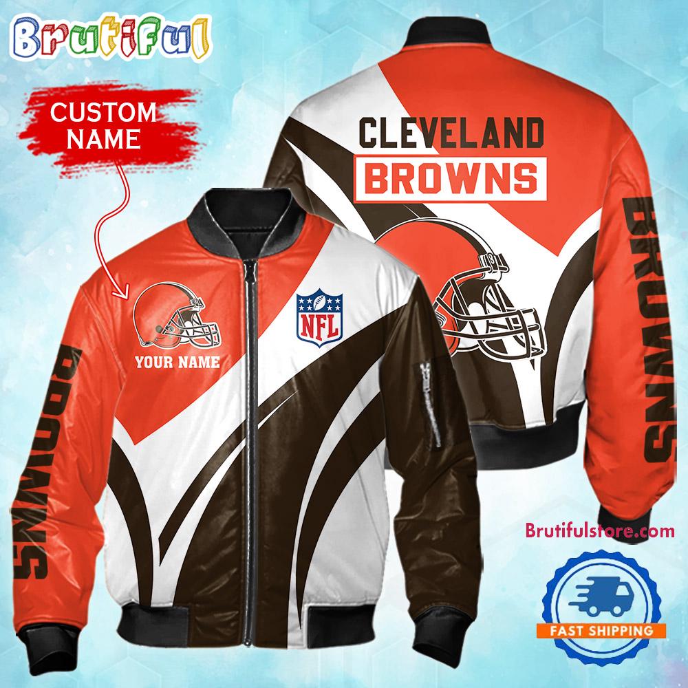 Sportswearmerch Cleveland Browns NFL Personalized Bomber Jacket For Fan