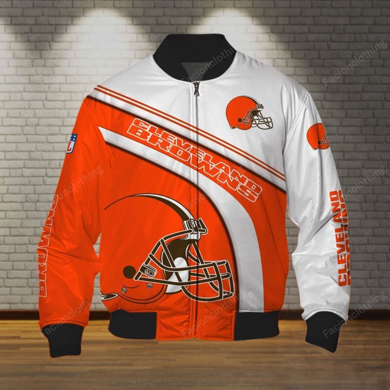 Sportswearmerch Cleveland Browns NFL Personalized Bomber Jacket For Fan
