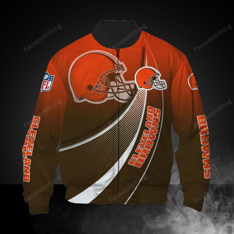 Sportswearmerch Cleveland Browns NFL Personalized Bomber Jacket For Fan