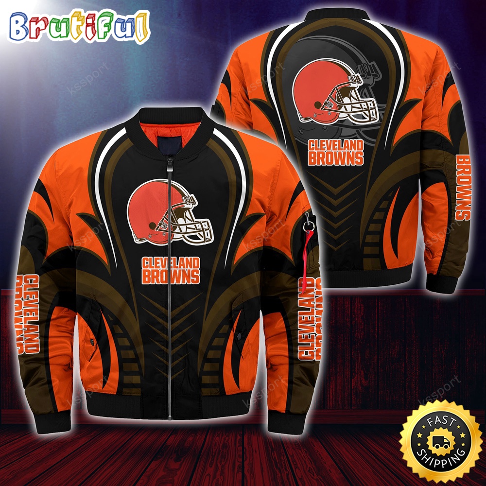 Sportswearmerch Cleveland Browns NFL Personalized Bomber Jacket For Fan