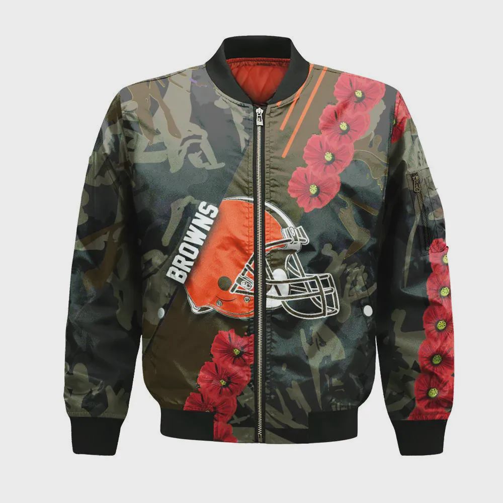 Sportswearmerch Cleveland Browns NFL Personalized Bomber Jacket For Fan