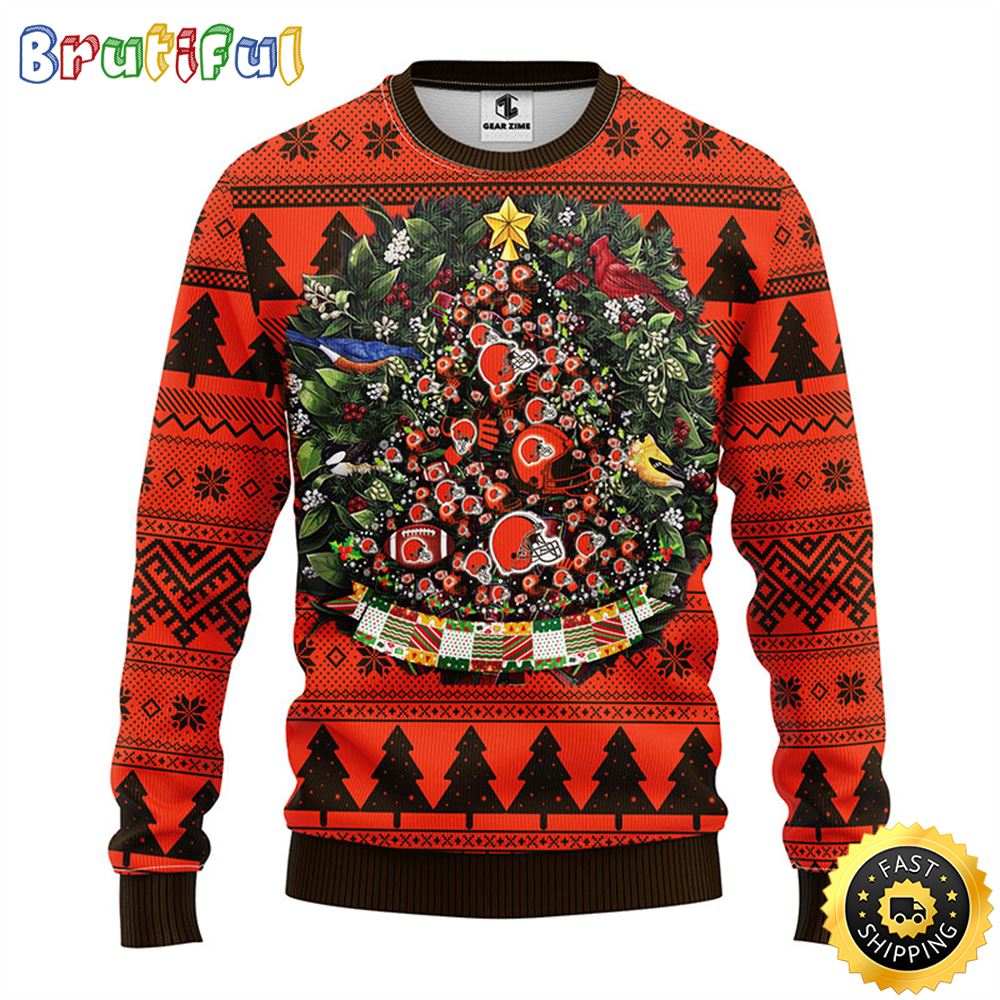 Sportswearmerch Cleveland Browns NFL Personalized Christmas Sweater For Fan