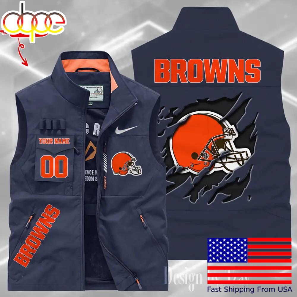 Sportswearmerch Cleveland Browns NFL Personalized Pocket Vest For Fan