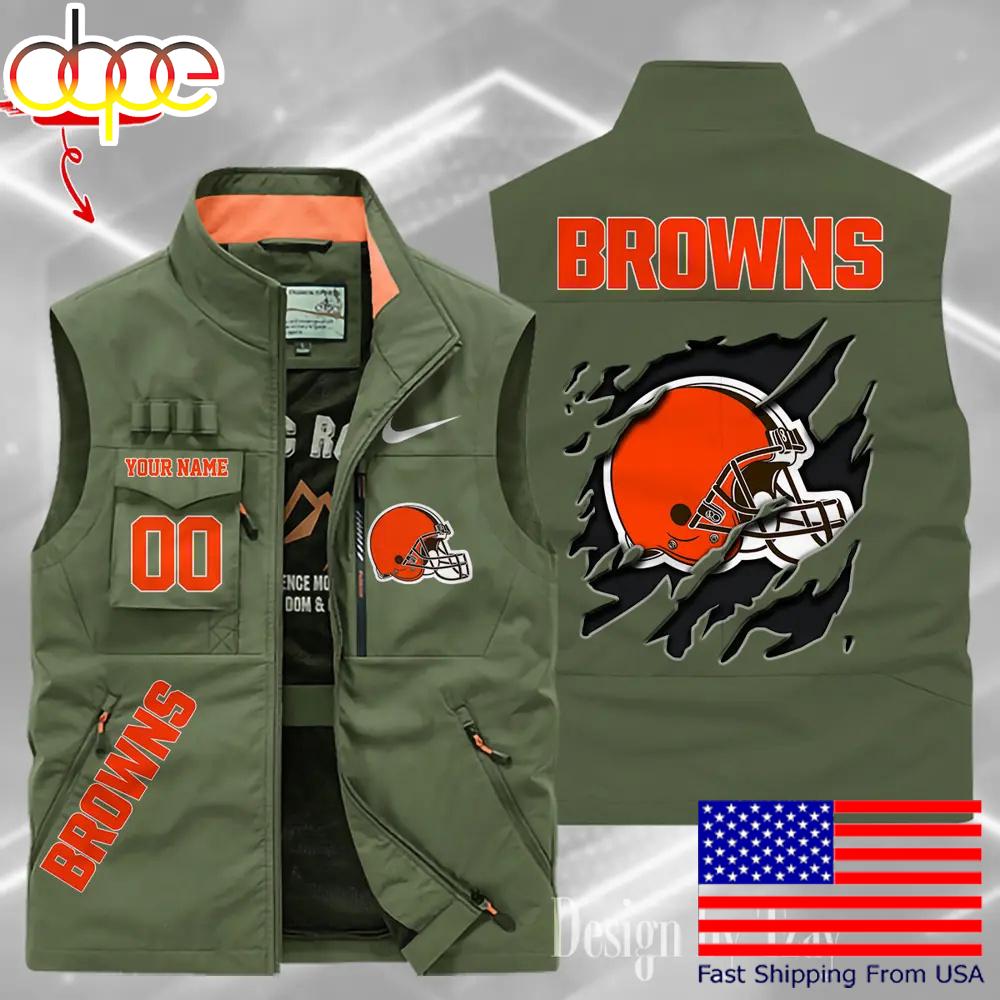 Sportswearmerch Cleveland Browns NFL Personalized Pocket Vest For Fan