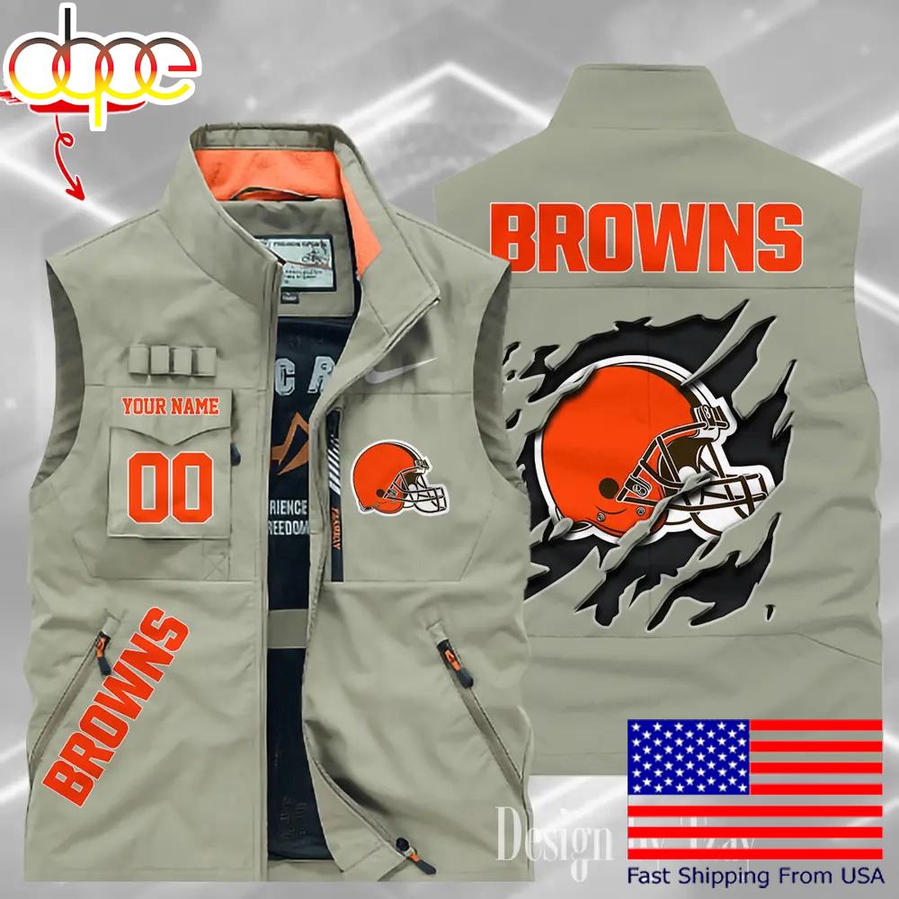 Sportswearmerch Cleveland Browns NFL Personalized Pocket Vest For Fan