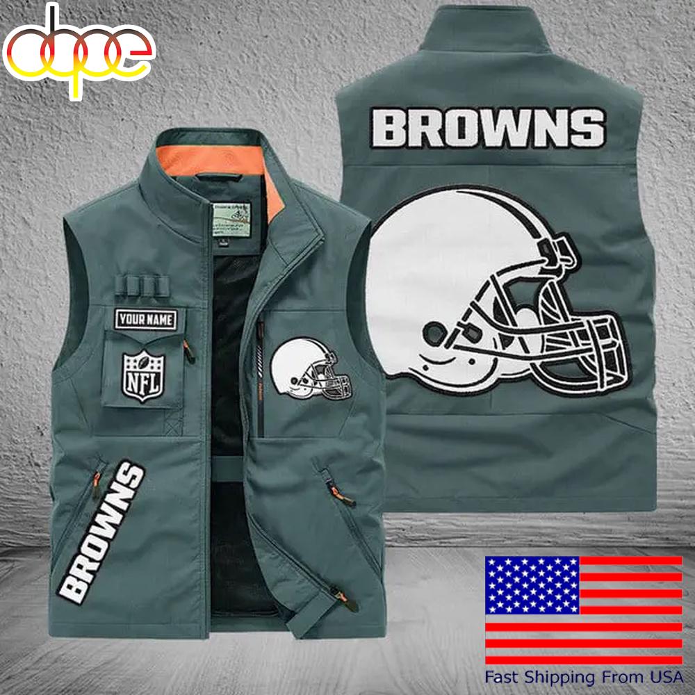 Sportswearmerch Cleveland Browns NFL Personalized Pocket Vest For Fans For Fan