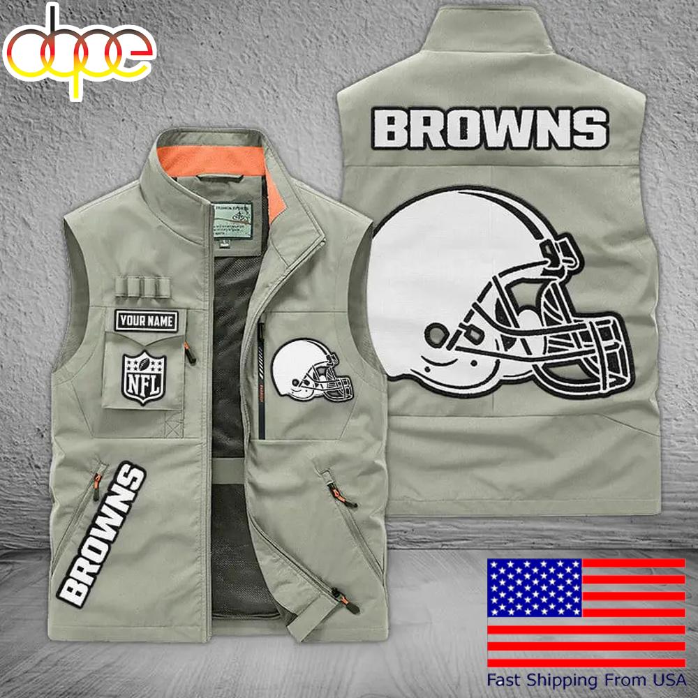 Sportswearmerch Cleveland Browns NFL Personalized Pocket Vest For Fans For Fan