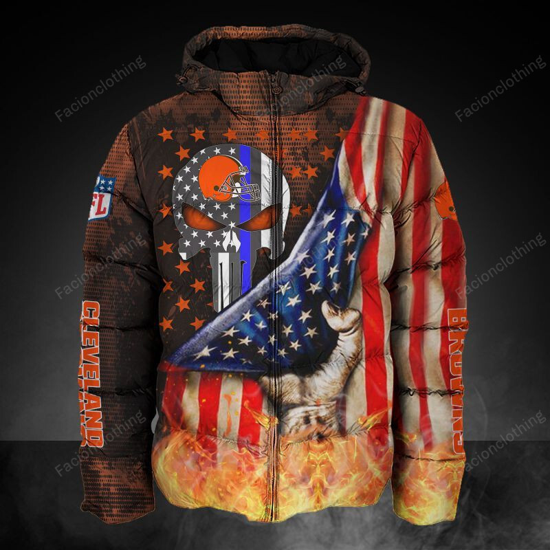 Sportswearmerch Cleveland Browns NFL Personalized Puffer Jacket For Fan