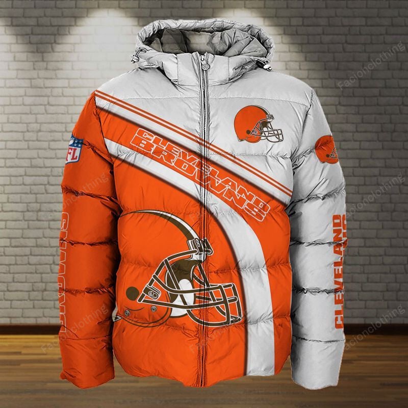 Sportswearmerch Cleveland Browns NFL Personalized Puffer Jacket For Fan