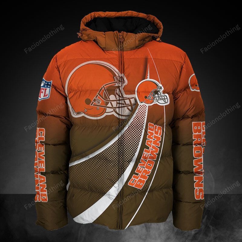 Sportswearmerch Cleveland Browns NFL Personalized Puffer Jacket For Fan