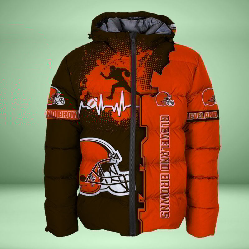 Sportswearmerch Cleveland Browns NFL Personalized Puffer Jacket For Fan