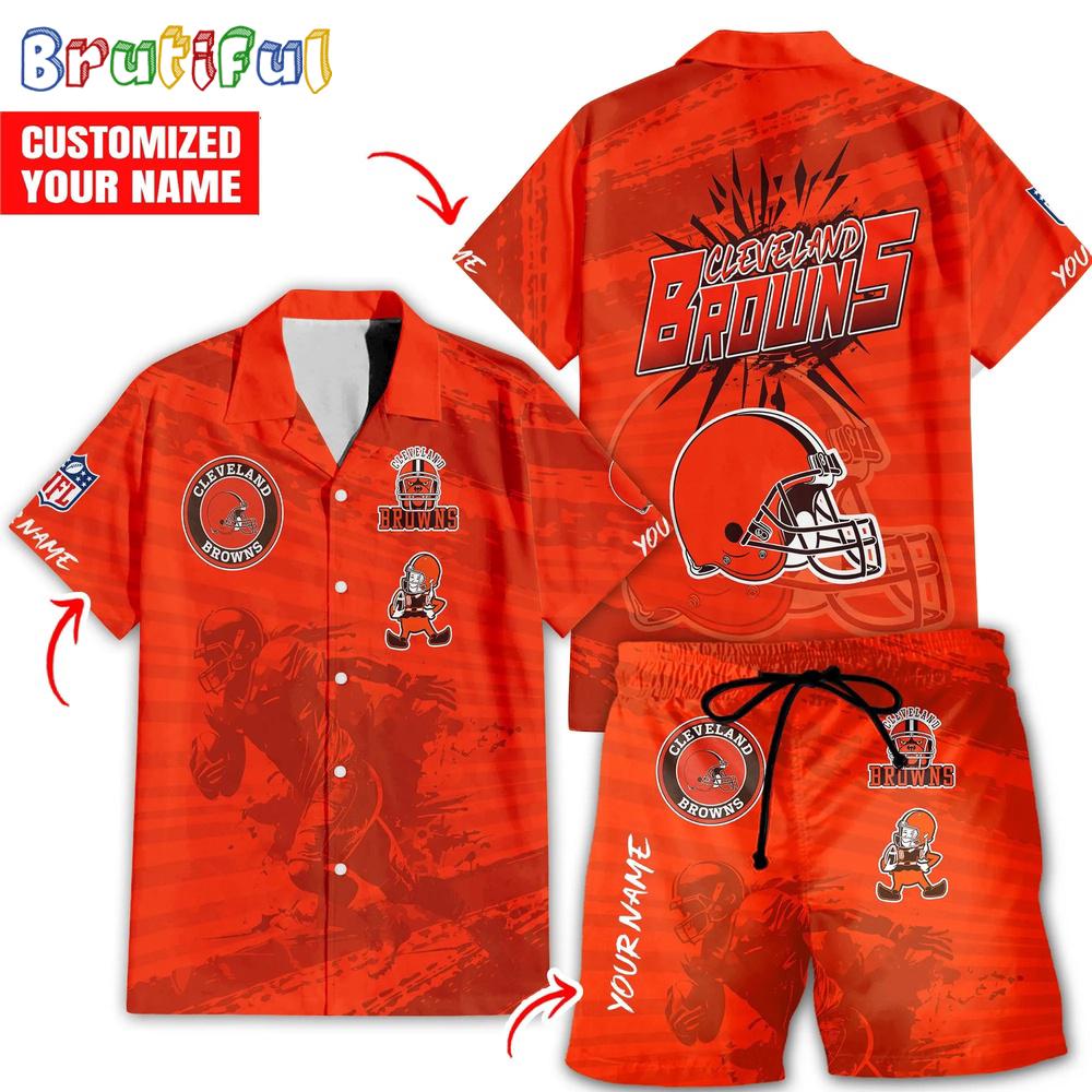 Sportswearmerch Cleveland Browns NFL Personalized Set Short Set For Fan