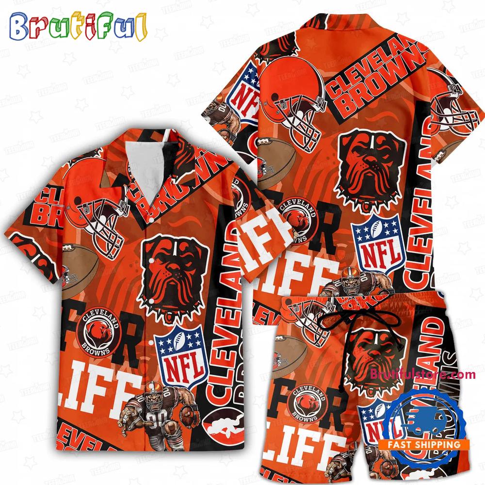Sportswearmerch Cleveland Browns NFL Personalized Set Short Set For Fan