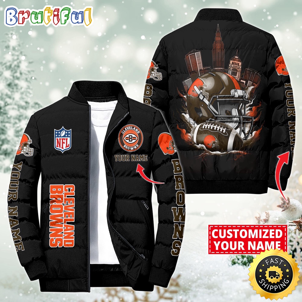 Sportswearmerch Cleveland Browns NFL Puffer Jacket For Fan