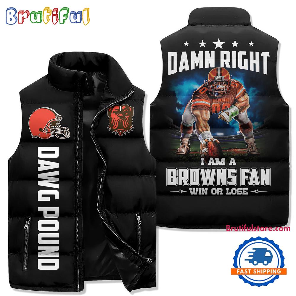 Sportswearmerch Cleveland Browns NFL Sleeveless Puffer Jacket For Fan