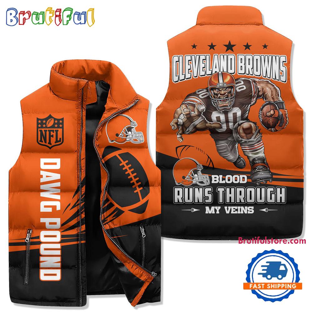 Sportswearmerch Cleveland Browns NFL Sleeveless Puffer Jacket For Fan