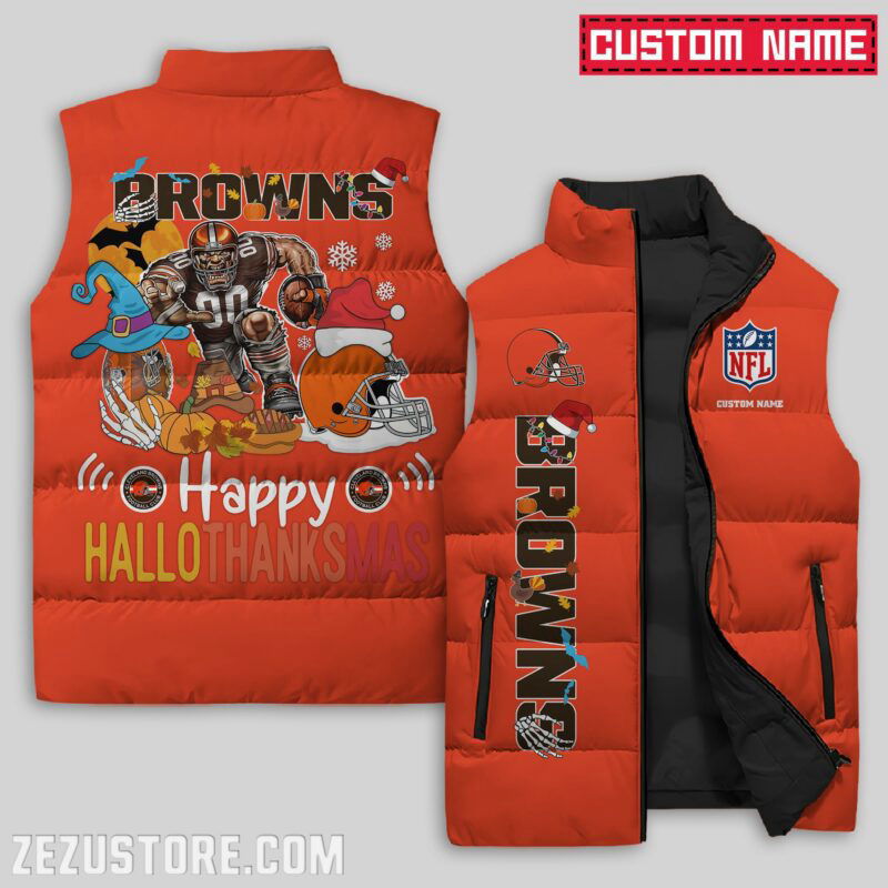Sportswearmerch Cleveland Browns NFL Sleeveless Puffer Jacket For Fans