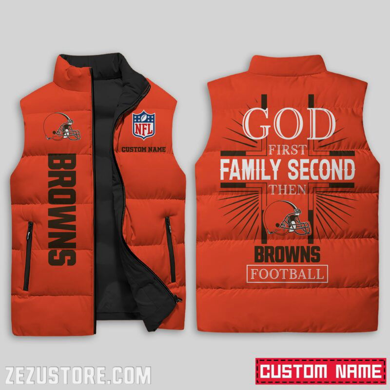 Sportswearmerch Cleveland Browns NFL Sleeveless Puffer Jacket For Fans