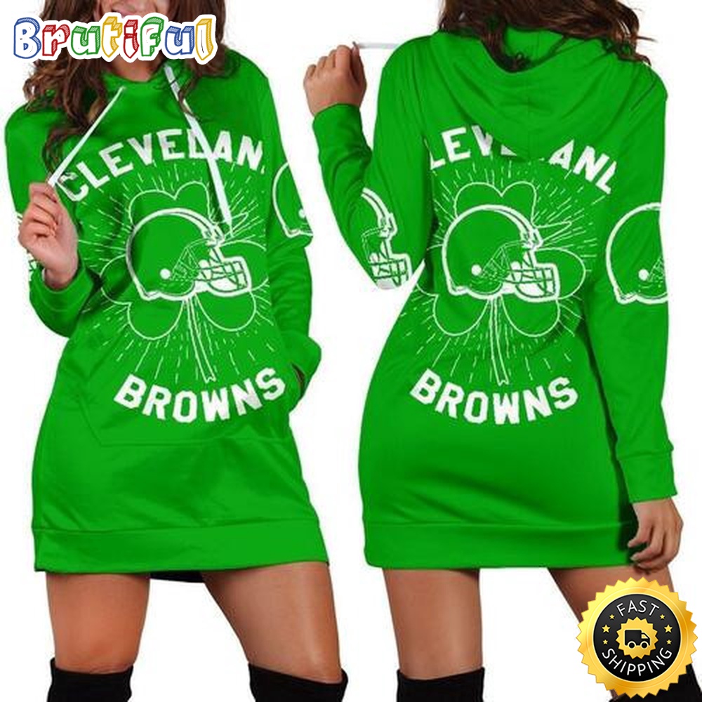 Sportswearmerch Cleveland Browns NFL St Patricks Day Hoodie Dress For Fan