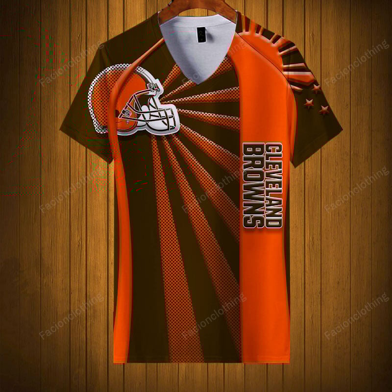 Sportswearmerch Cleveland Browns NFL V-neck Women T-shirt Personalized For Fan