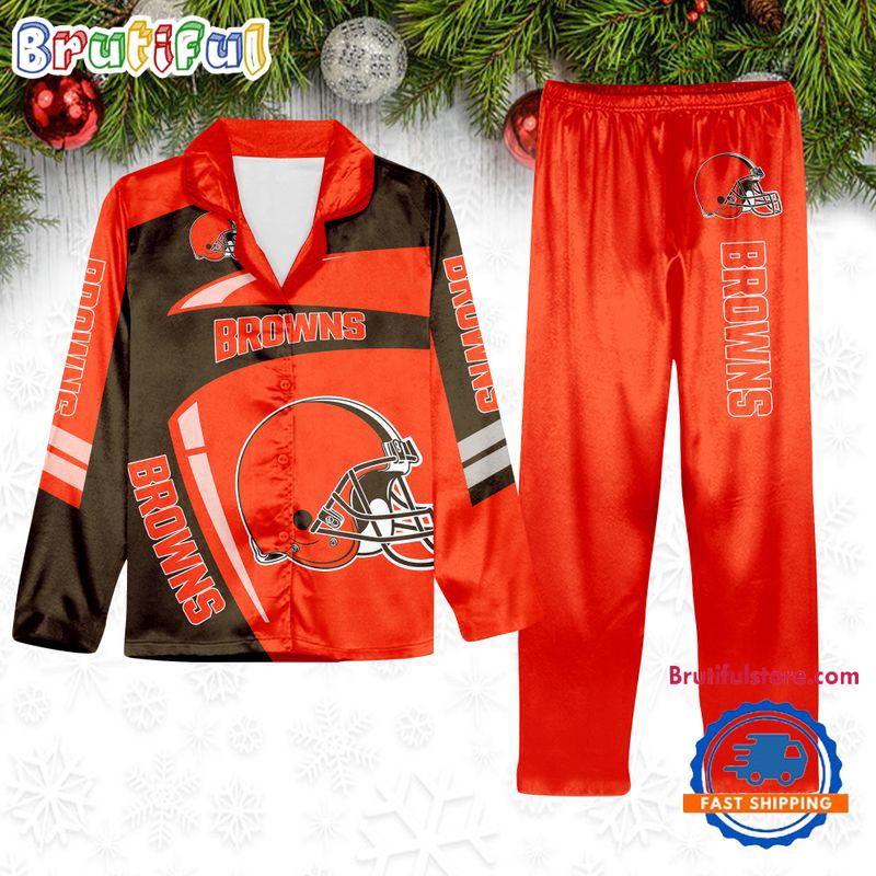 Sportswearmerch Cleveland Browns NFL Winter Season Personalized Pajamas Set For Fan