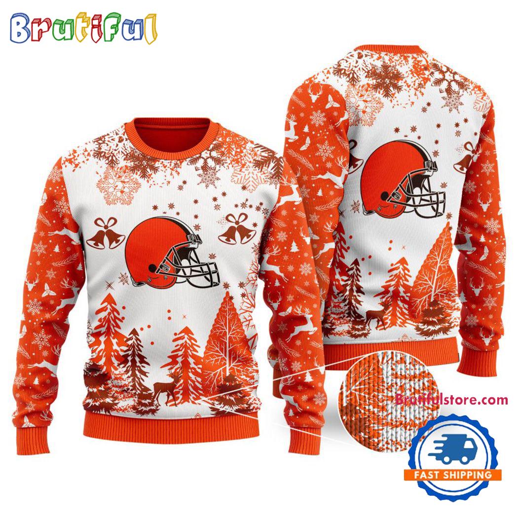 Sportswearmerch Cleveland Browns NFL Xmas Tree Christmas Sweater For Fan